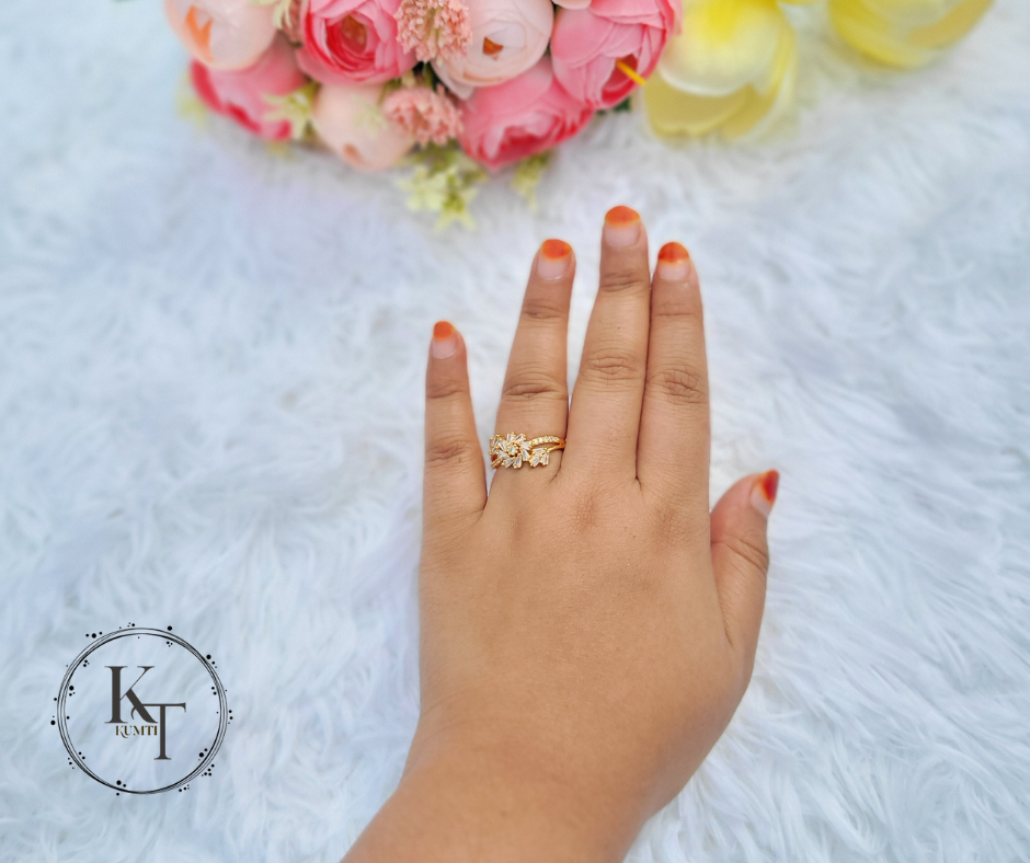 Floral Grace Adjustable Ring 2