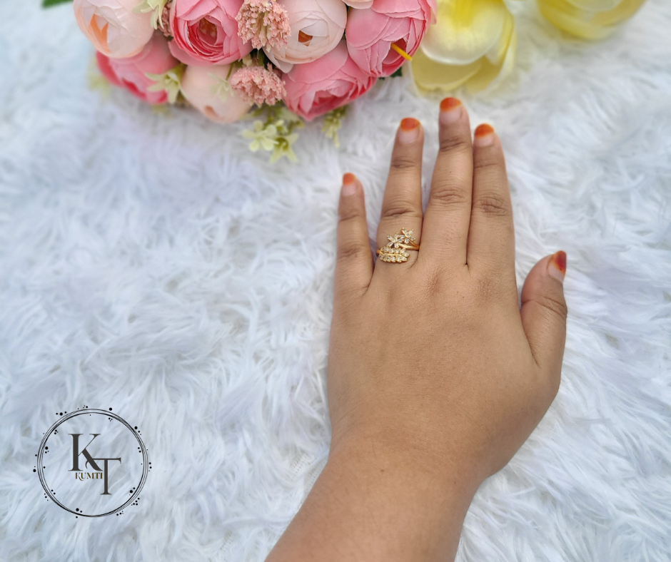 Floral Grace Adjustable Ring 2