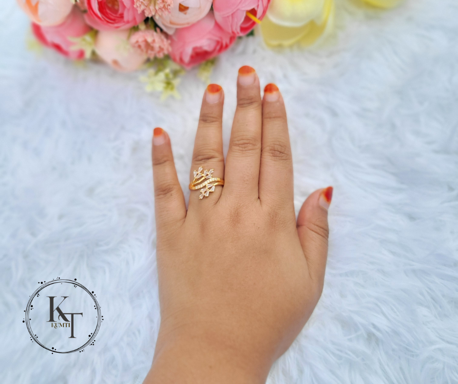 Floral Grace Adjustable Ring 2