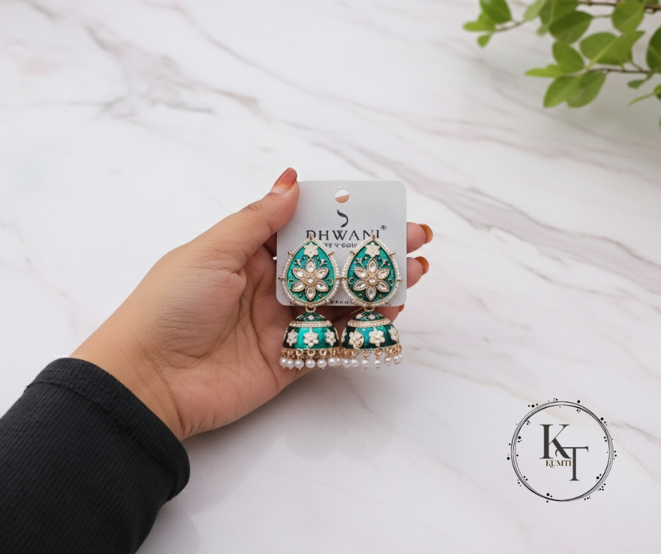 Royal Green Bloom Jhumka