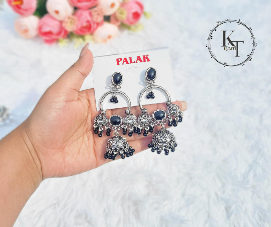 Oxidized Silver Jhumka – Palak 3