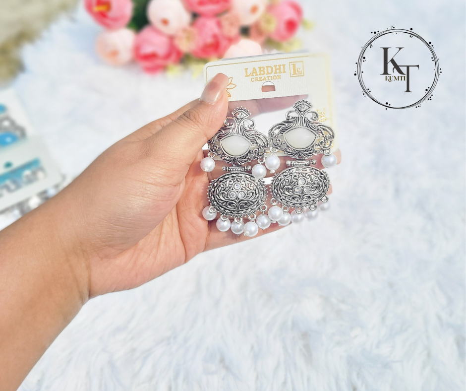 White Stone - Oxidized Silver 3