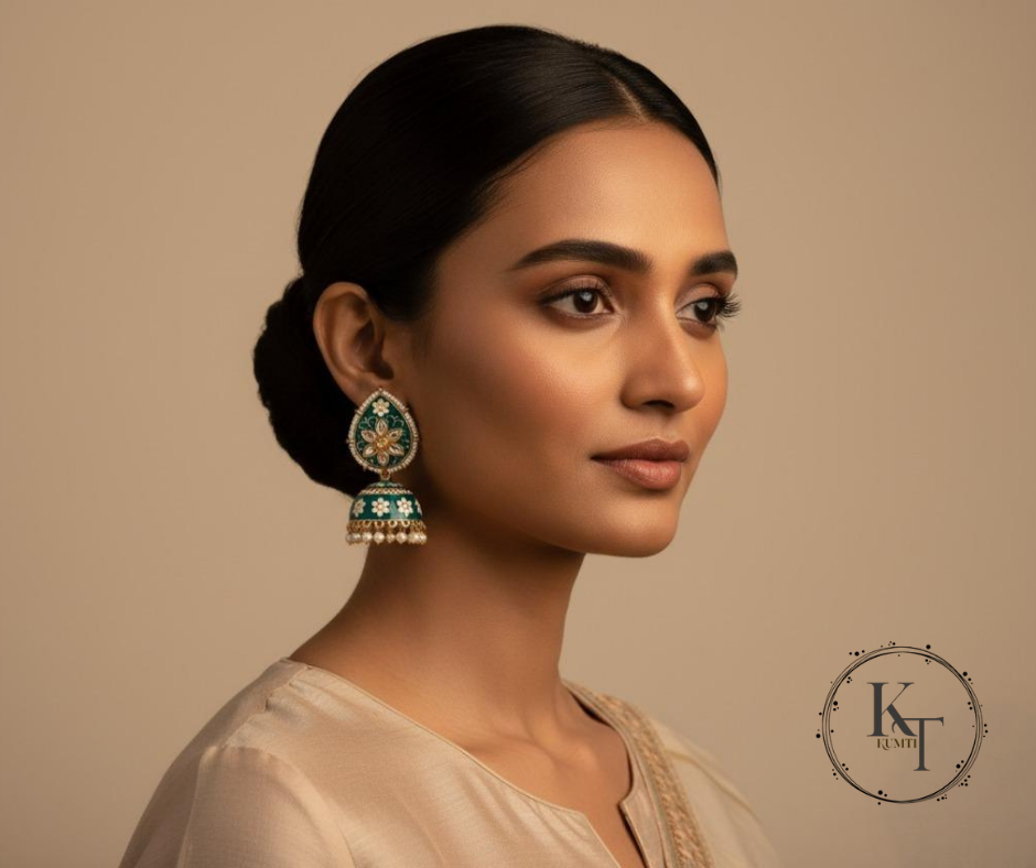 Royal Green Bloom Jhumka 2