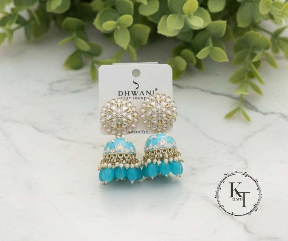 Blue Meena Jhumka