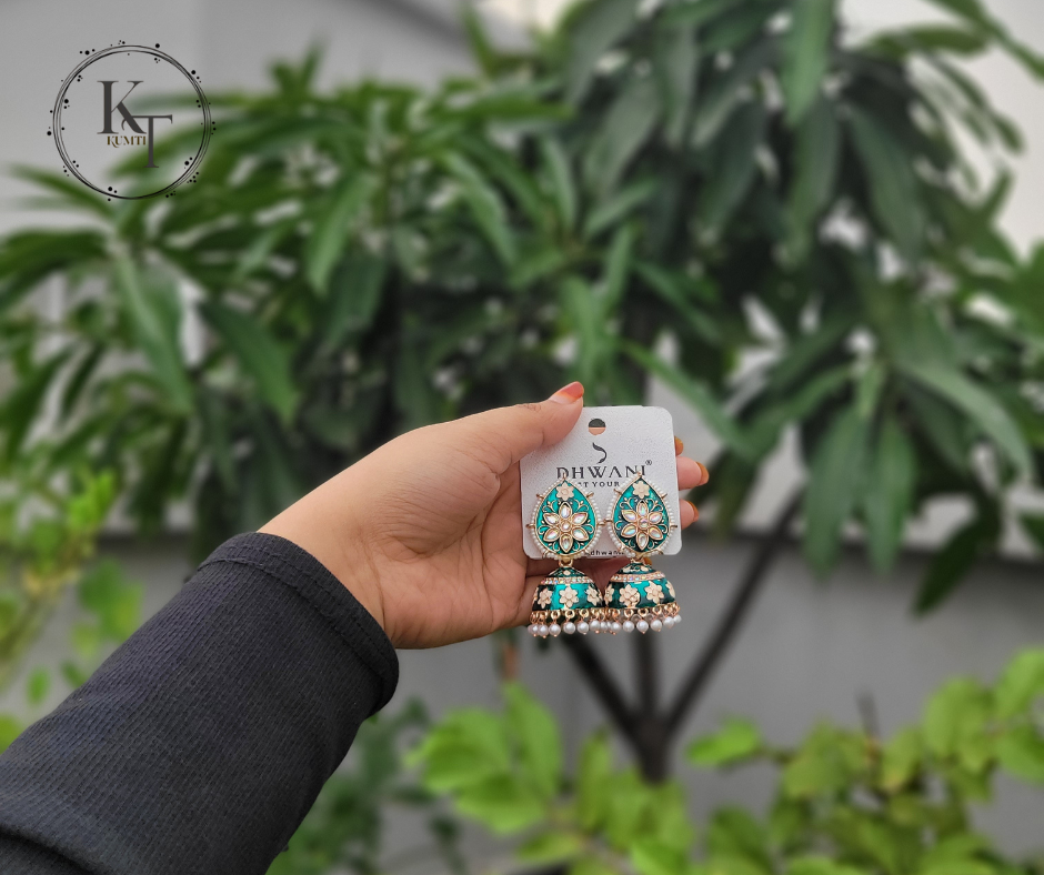 Royal Green Bloom Jhumka 3