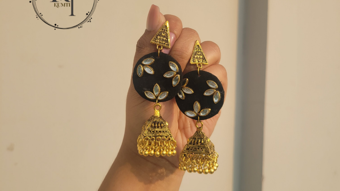 Noir Kundan Jhumka